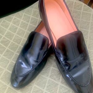 JCrew black leather loafers, Size 9M